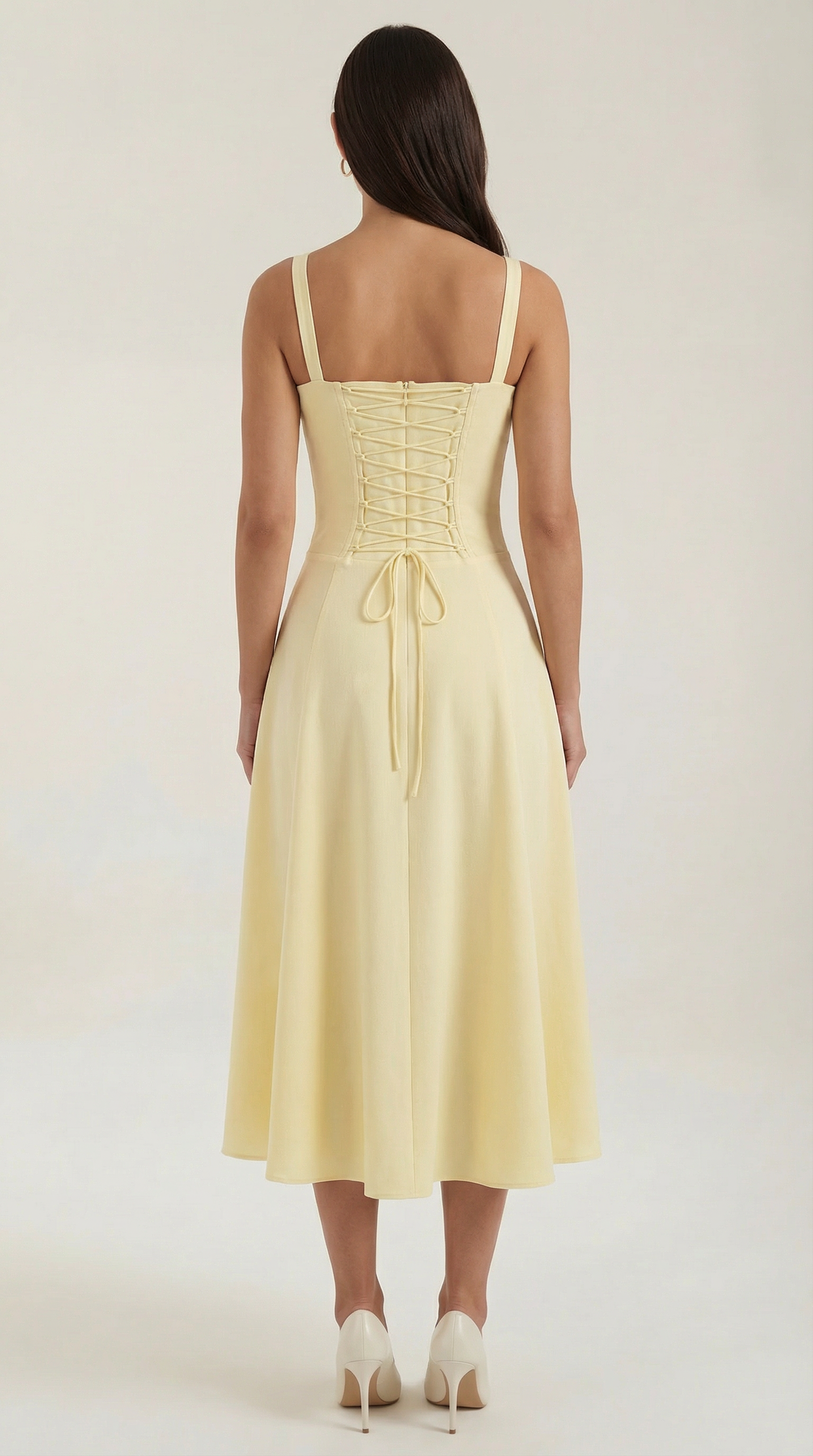Vestido midi con cordones Jade