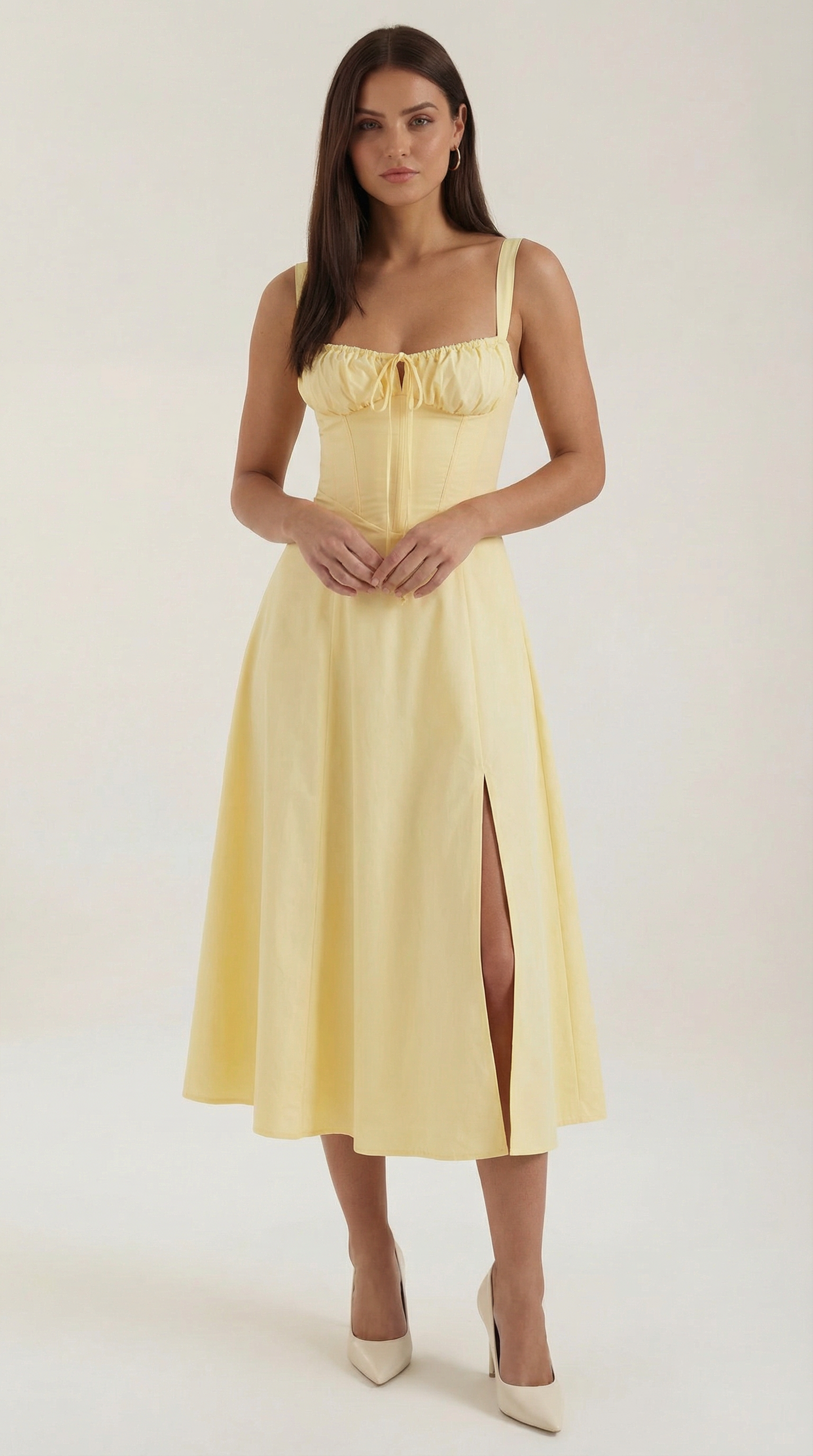 Vestido midi con cordones Jade