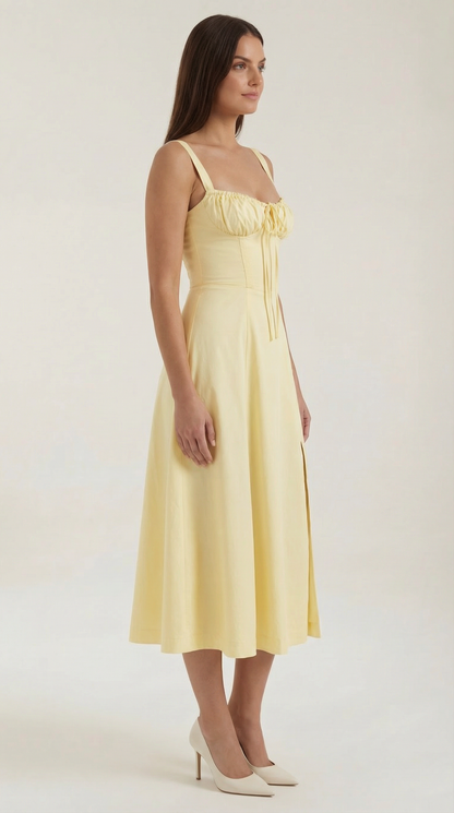 Vestido midi con cordones Jade