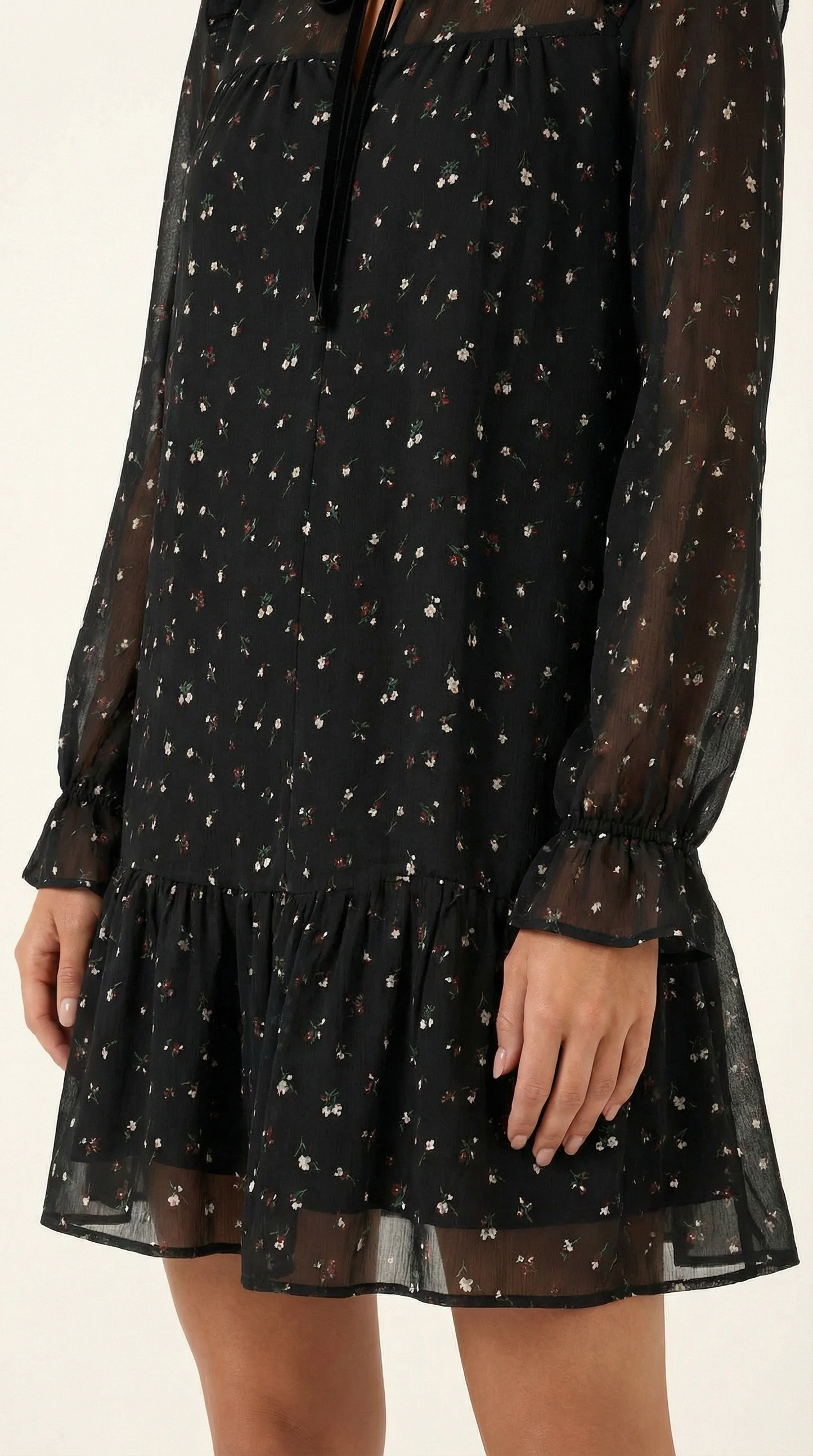 Ruffle Trim Mini Dress