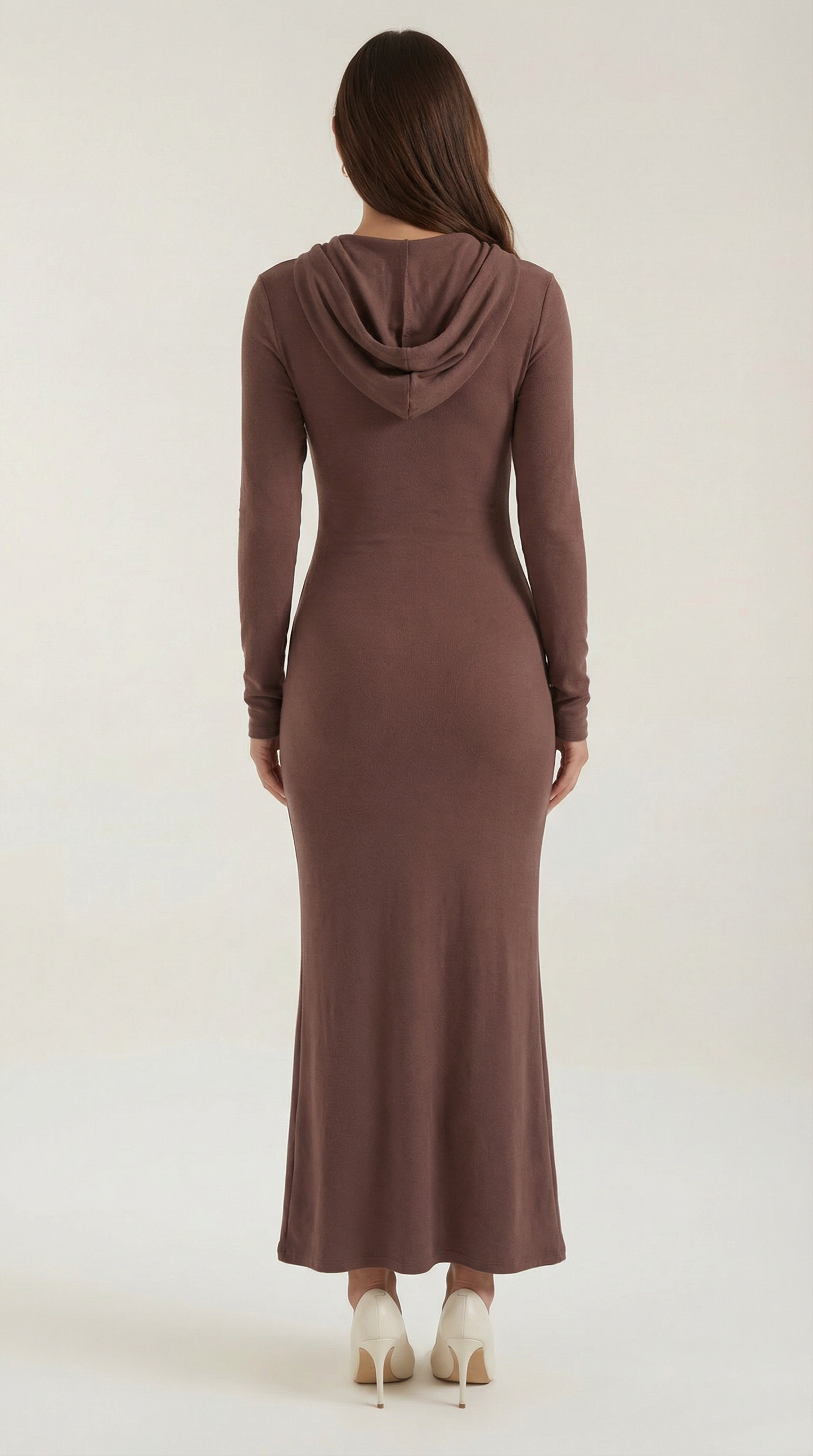 Vestido largo ajustado con capucha Marilyn