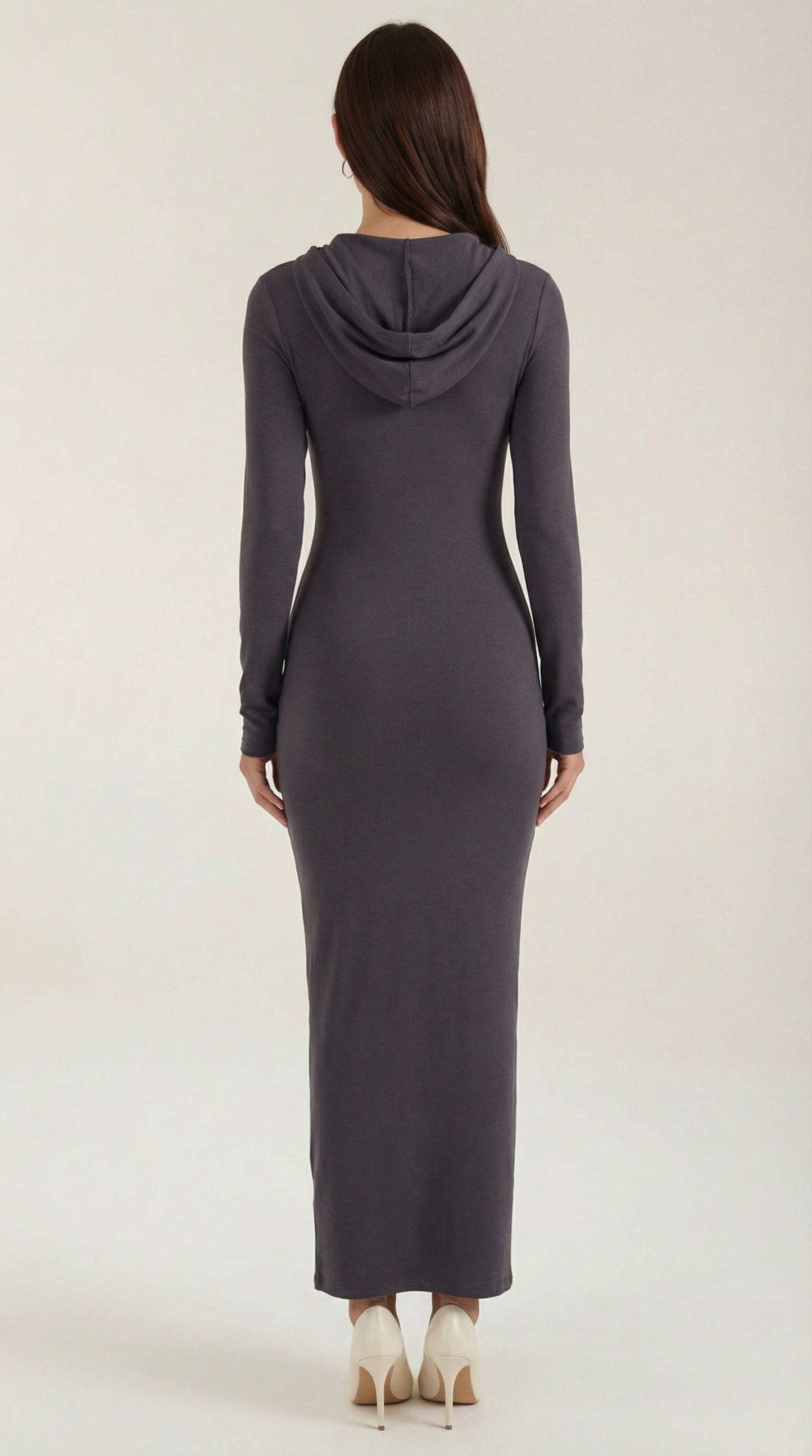 Vestido largo ajustado con capucha Marilyn