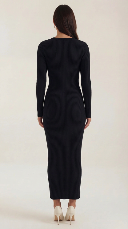 Ribbed Bodycon Midi Dress