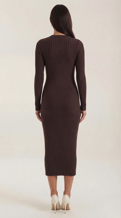 Ribbed Bodycon Midi Dress
