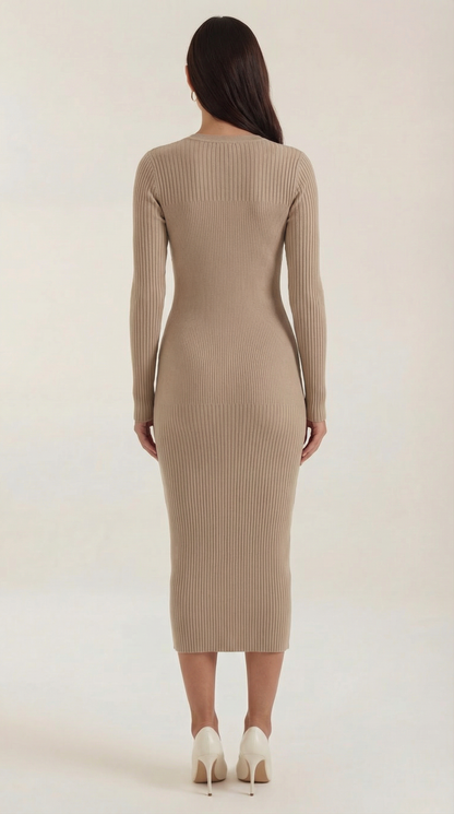 Ribbed Bodycon Midi Dress