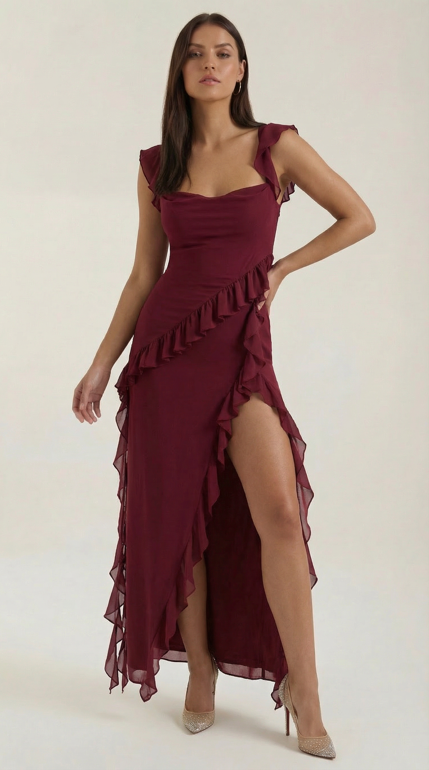 Maxivestido Susan con volantes