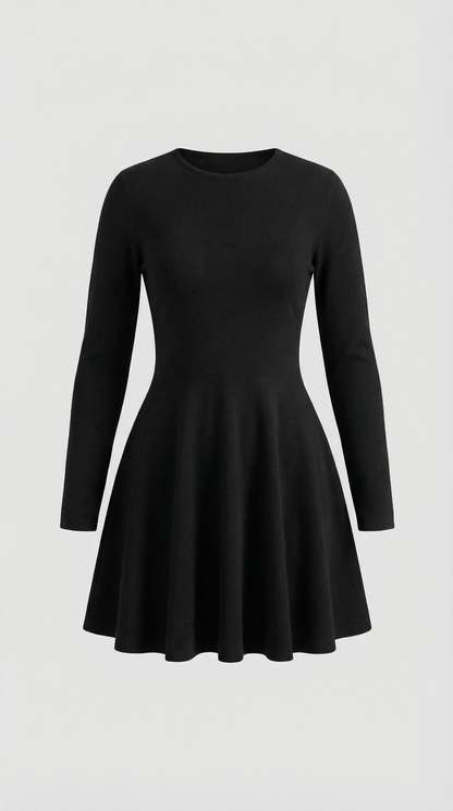 Long Sleeve Flare Mini Dress