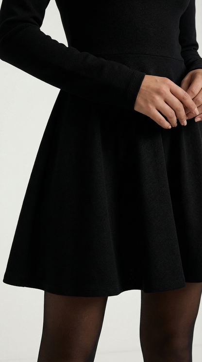 Long Sleeve Flare Mini Dress