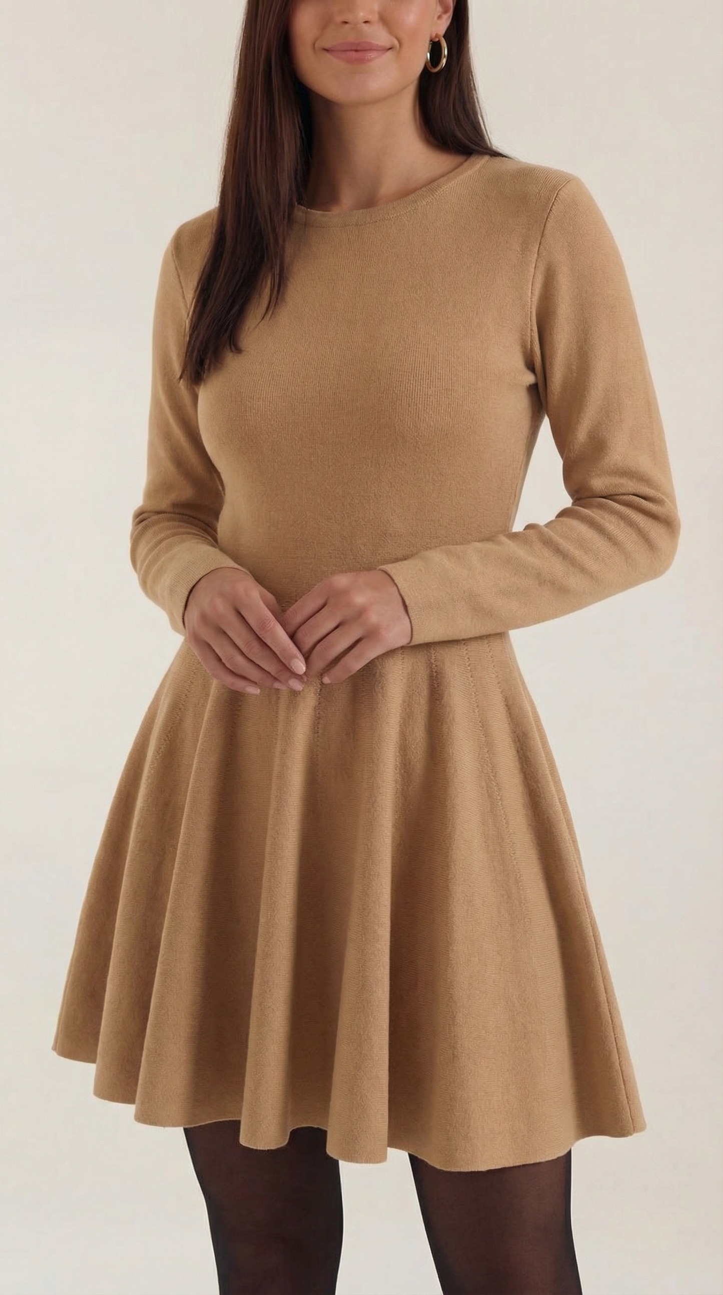 Long Sleeve Flare Mini Dress