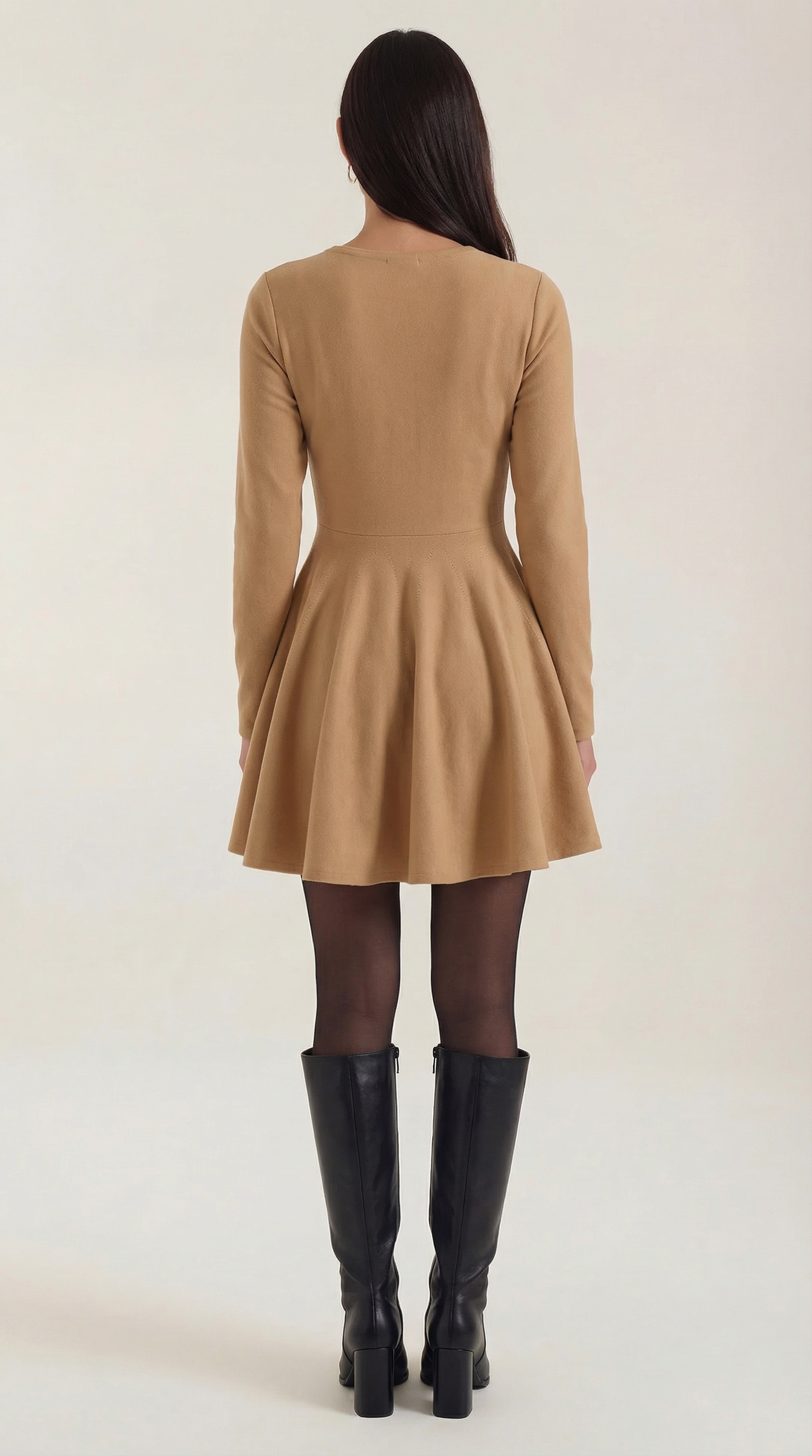 Long Sleeve Flare Mini Dress