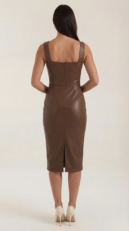 Faux Leather Bodycon Dress