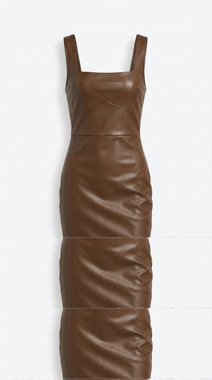 Faux Leather Bodycon Dress