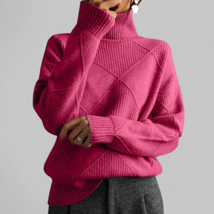 Women’s Winter Oversized Patterned Turtlenecks Sweater