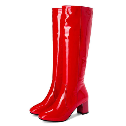 Madison | Botas hasta la rodilla de charol para mujer