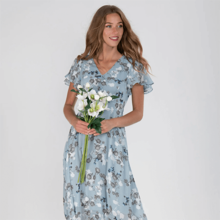 Women’s Short Sleeve Long Floral Dress