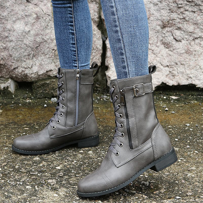 Women's Side-Zip Combat Boots