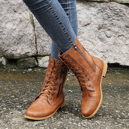 Women's Side-Zip Combat Boots