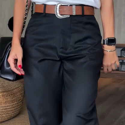 ELEGANT FIGURE-FLATTING STRIPED TROUSERS