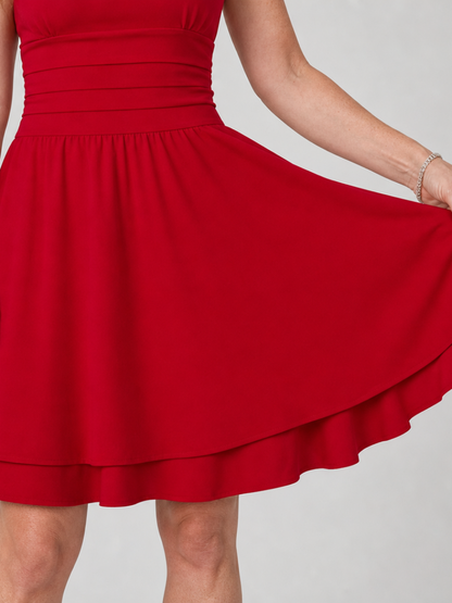 Square Neck Fit and Flare Mini Dress