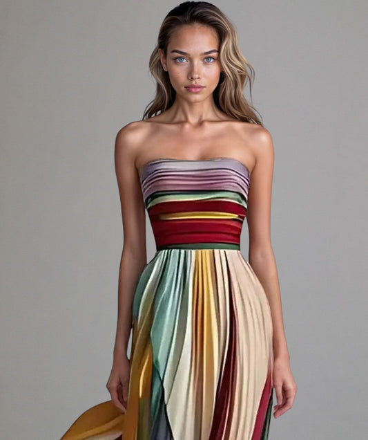 Talma™ | Vestido acampanado sin tirantes sin esfuerzo