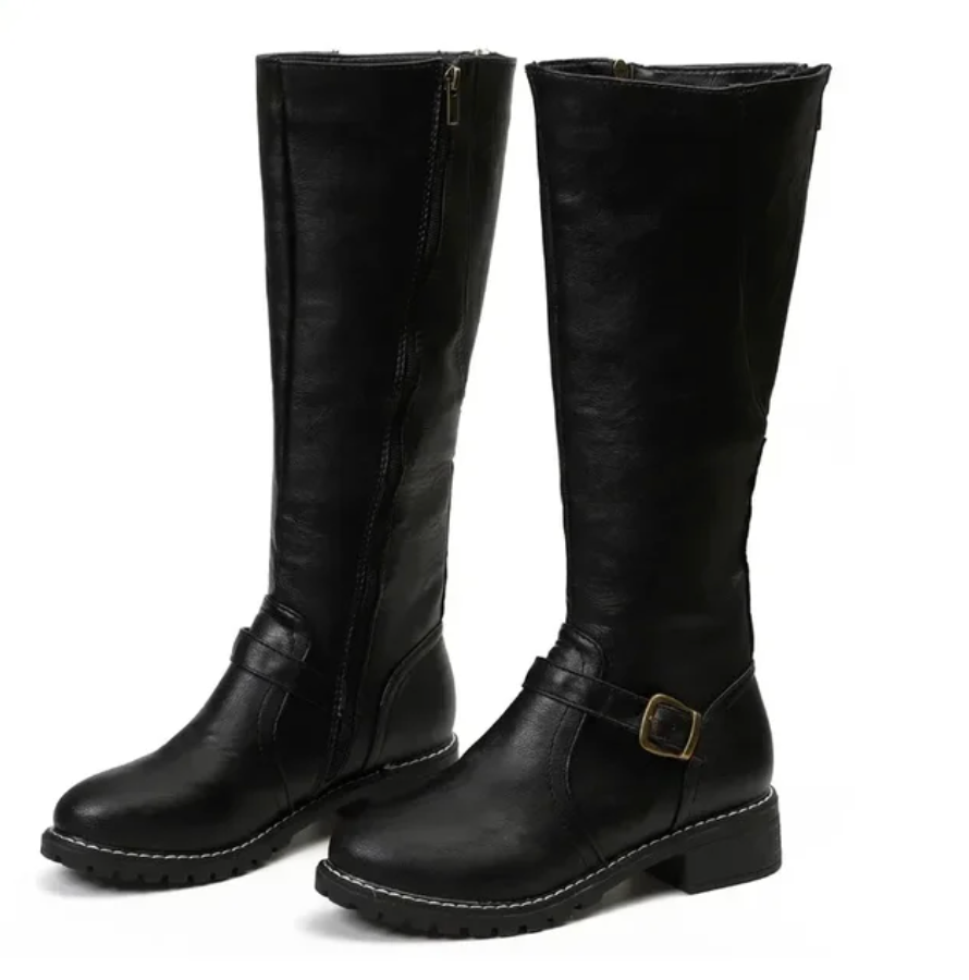 Chloe | Elegantes botas de cuero hasta la rodilla para mujer