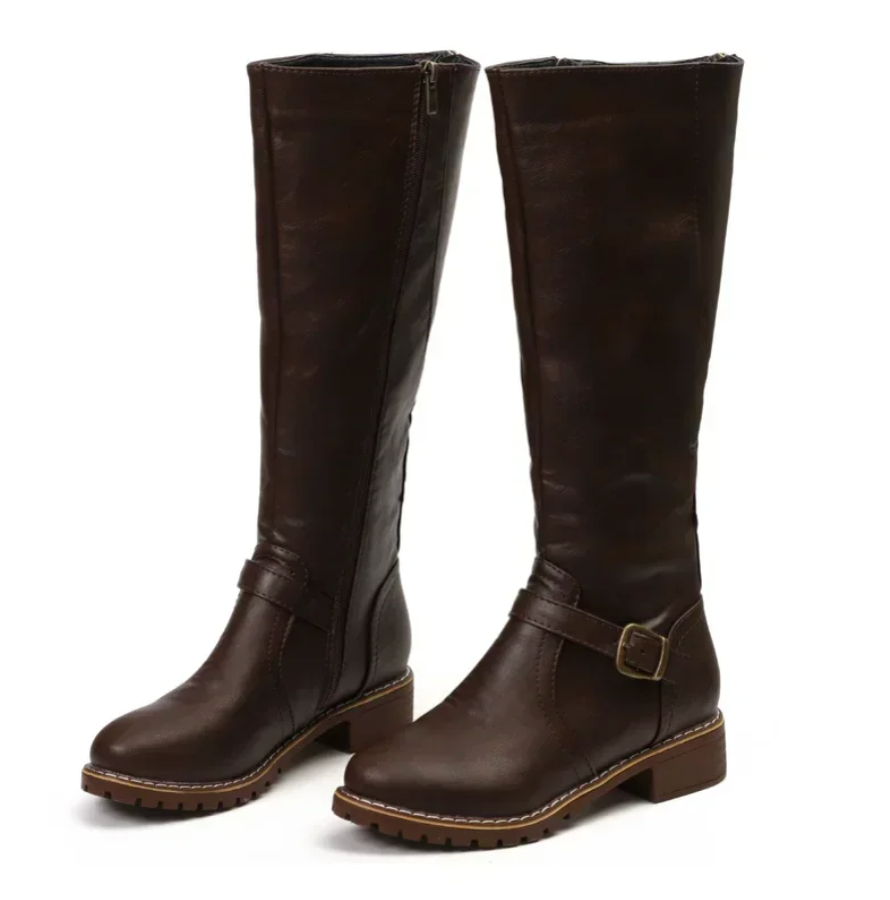 Chloe | Elegantes botas de cuero hasta la rodilla para mujer