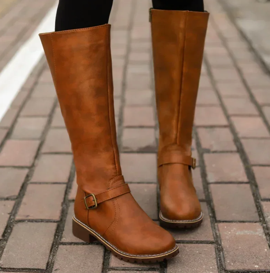 Chloe | Elegantes botas de cuero hasta la rodilla para mujer
