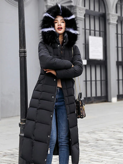Grace | Abrigo acolchado largo de invierno con cinturón para mujer