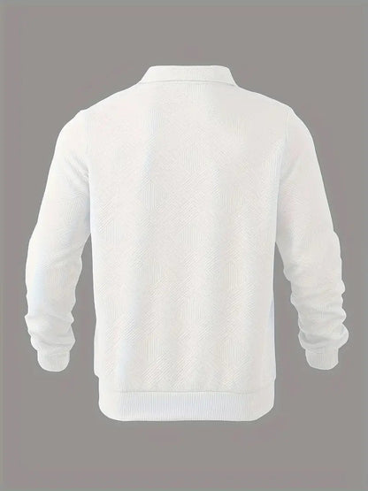 Vintage Geometric Design Sweater With Zipper