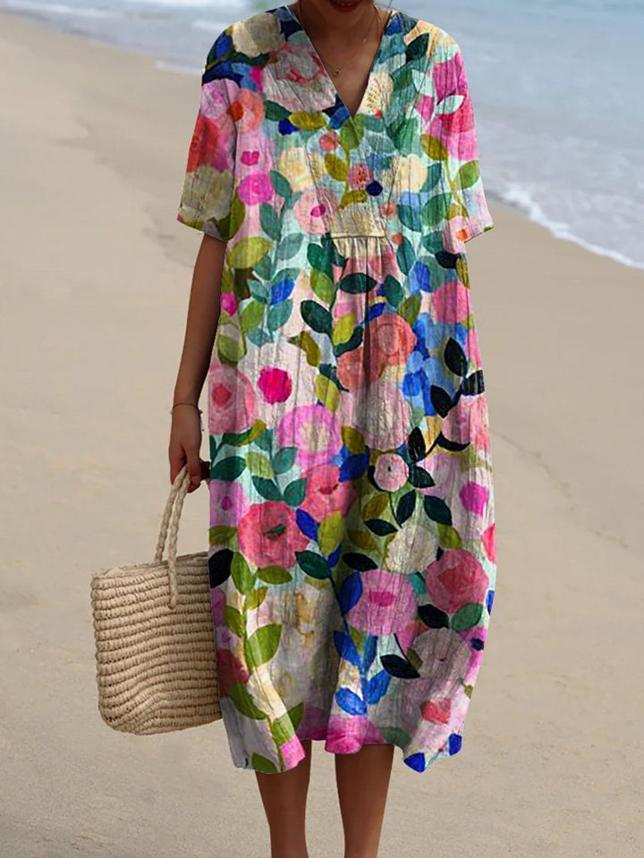 Retro Garden Floral Dress