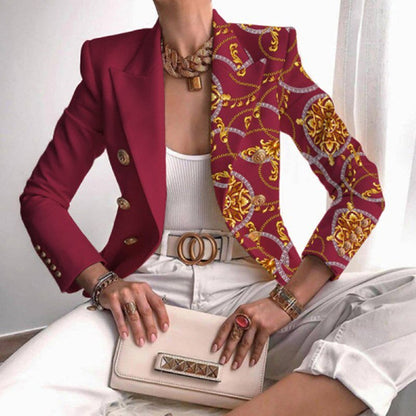 Eleanor | Blazer de trabajo con botones y paneles en contraste para mujer