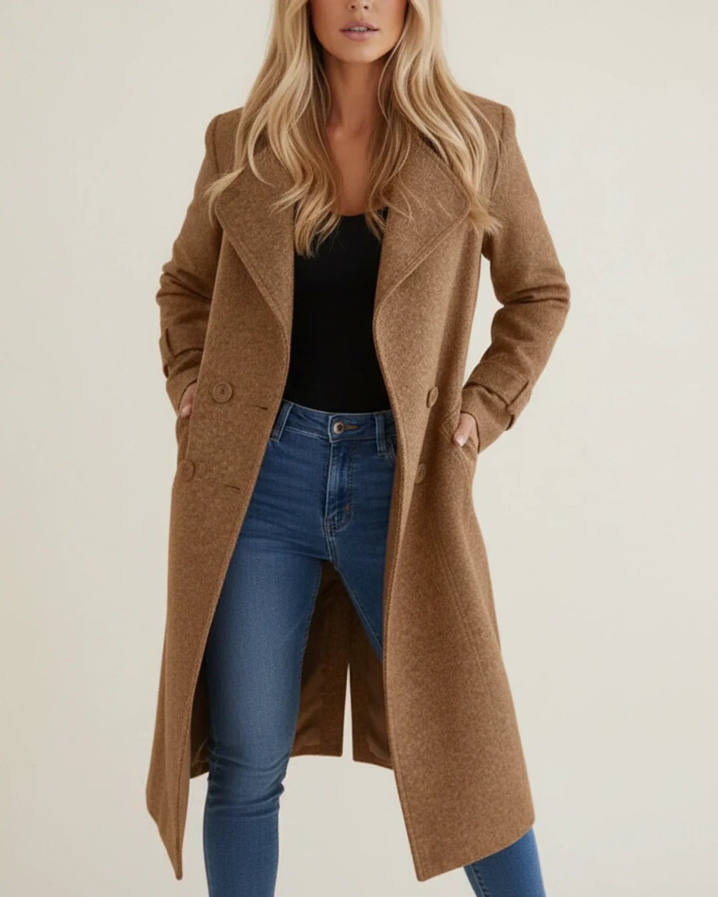 Madison | Abrigo largo de invierno cruzado para mujer