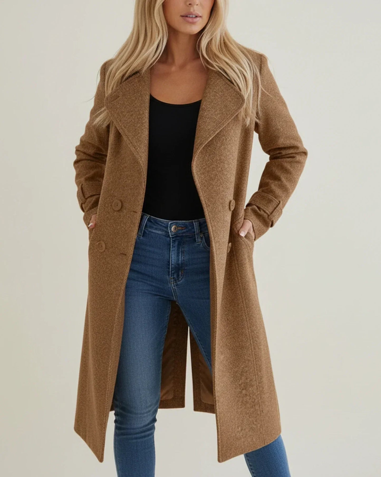 Madison | Abrigo largo de invierno cruzado para mujer