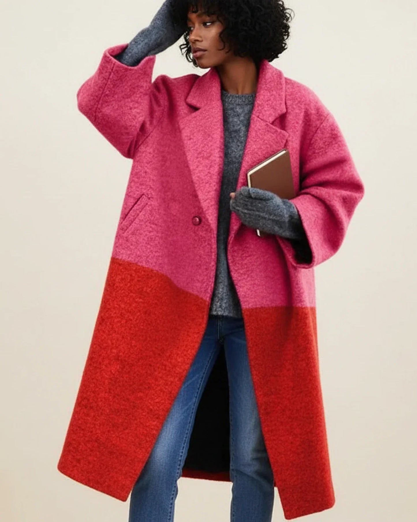 Women’s Colorful Long Winter Wool Coat