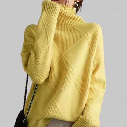 Women’s Winter Oversized Patterned Turtlenecks Sweater